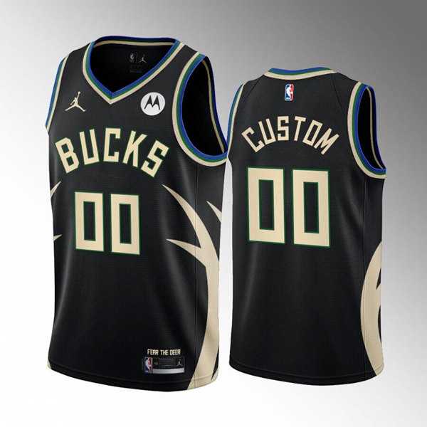 Men%27s Milwaukee Bucks Active Player Custom Black Stitched Basketball Jersey